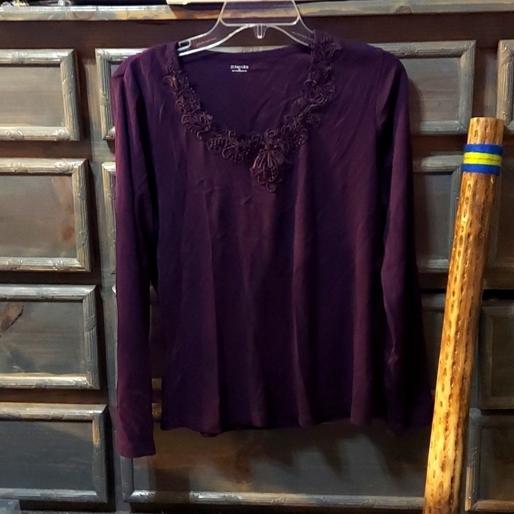 St John's Bay Purple Tshirt Size L